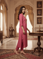 Graceful Pink Embroidered Kurta